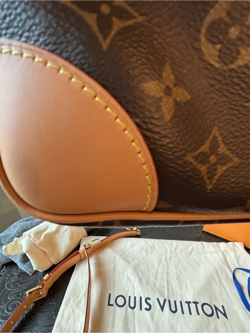 Louis Vuitton Odeon Brown Monogram Canvas Shoulder Bag with Natural Trim - Picture 5 of 16